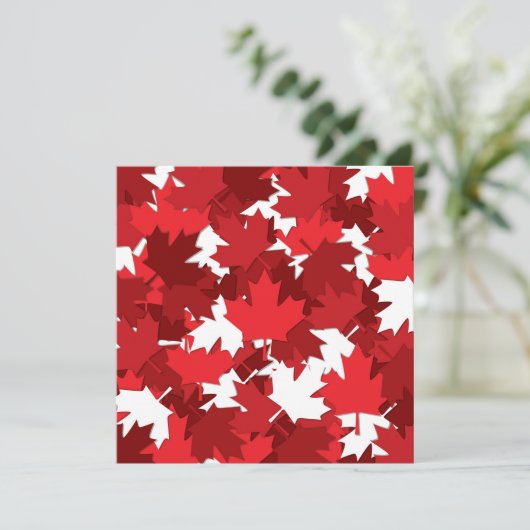 Canada Day Esdoornblad Uitnodiging (Staand voorkant)