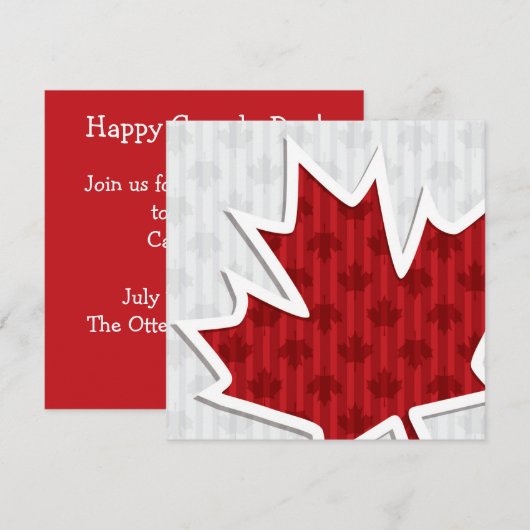 Canada Day Esdoornblad Uitnodiging (Voorkant / Achterkant)