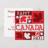 Canada Day Esdoornblad Uitnodiging (Voorkant / Achterkant)