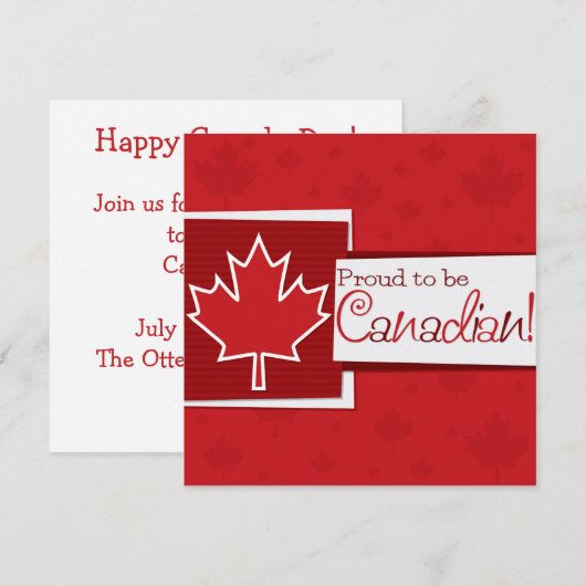 Canada Day Esdoornblad Uitnodiging (Voorkant / Achterkant)
