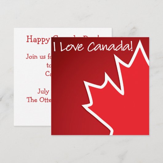 Canada Day Esdoornblad Uitnodiging (Voorkant / Achterkant)