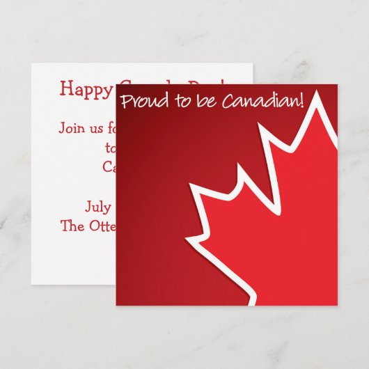 Canada Day Esdoornblad Uitnodiging (Voorkant / Achterkant)