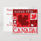 Canada Day Esdoornblad Uitnodiging (Voorkant / Achterkant)