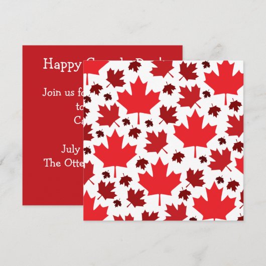 Canada Day Esdoornblad Uitnodiging (Voorkant / Achterkant)