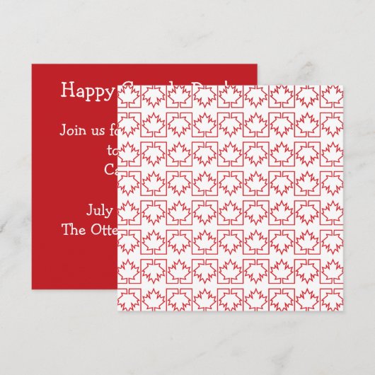 Canada Day Esdoornblad Uitnodiging (Voorkant / Achterkant)