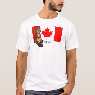 Canada Day Est. 1867 Vlag en Bever T-shirt