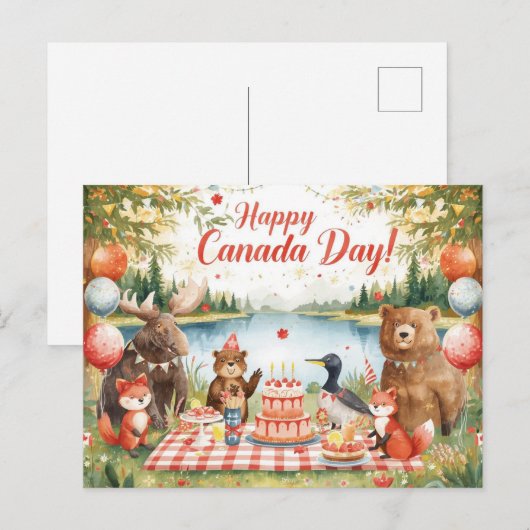 Canada Day Feestdagenkaart (Voorkant / Achterkant)