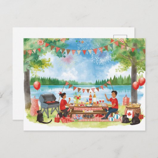 Canada Day Feestdagenkaart (Voorkant / Achterkant)