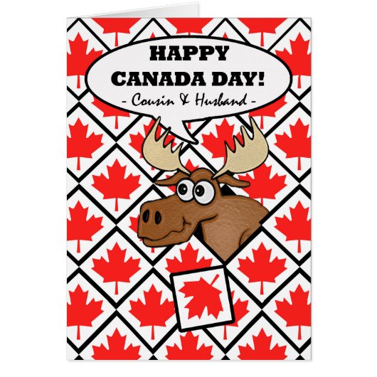 Canada Day for Cousin and Husband, Funny Moose (Voorkant)
