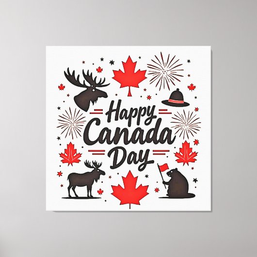 Canada Day Fun Vibes Canvas Afdruk (Voorkant)