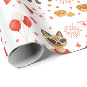 Canada Day Golf Gear voor Kattenliefhebbers Cadeaupapier (Rol Hoek)