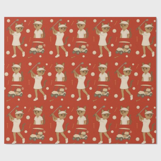 Canada Day Golf Gear voor Kattenliefhebbers Cadeaupapier (Vlak)