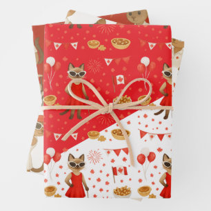 Canada Day Golf Gear voor Kattenliefhebbers Inpakpapier Vel