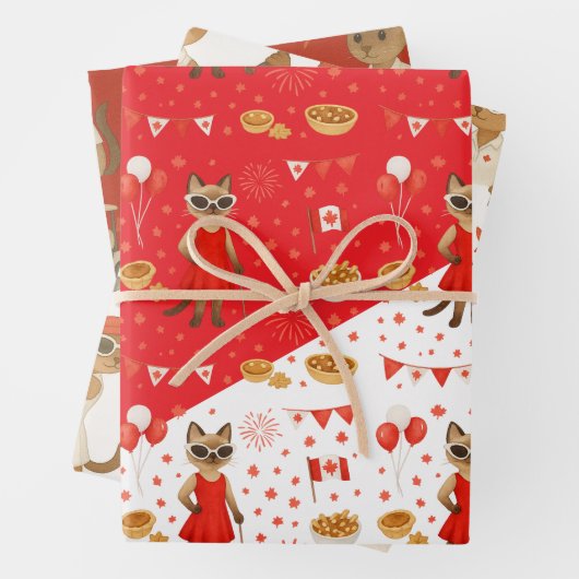 Canada Day Golf Gear voor Kattenliefhebbers Inpakpapier Vel (In situ)