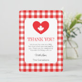 Canada Day Heart Thank You Card Kaart (Staand voorkant)