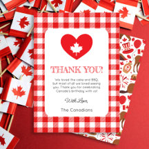 Canada Day Heart Thank You Card