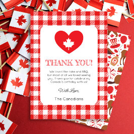 Canada Day Heart Thank You Card Kaart