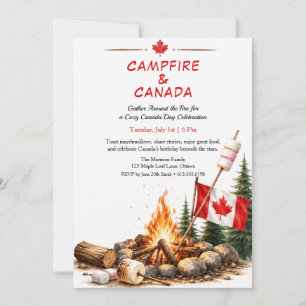 Canada Day Kampvuur Feestje Gezellig Vuur BBQ Uitn Kaart