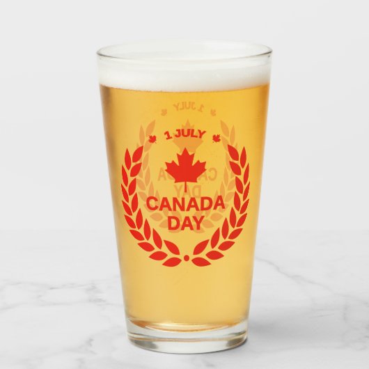 Canada Day Krans Glas Tumbler (Voorkant gevuld)