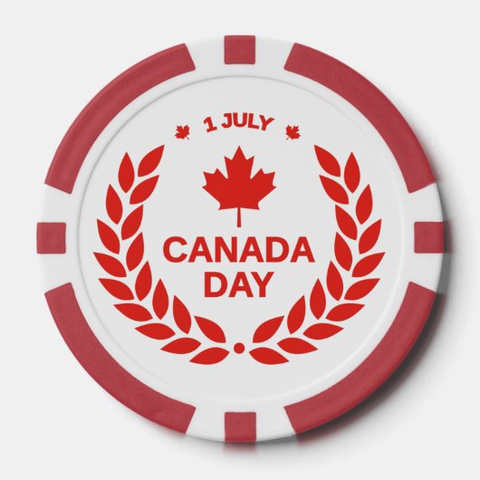 Canada Day krans poker chips (Voorkant)