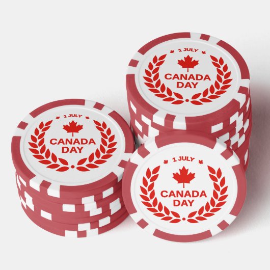 Canada Day krans poker chips (Opstapeling)