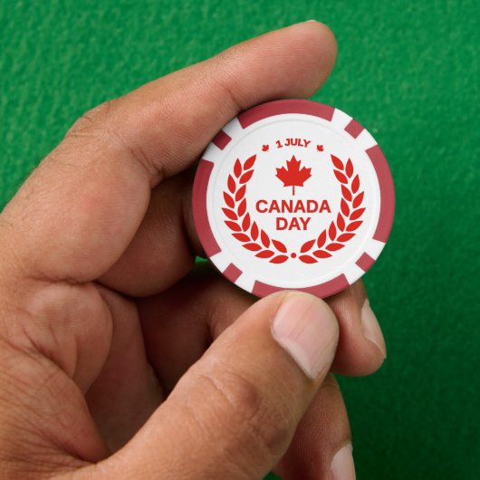 Canada Day krans poker chips (Hand)