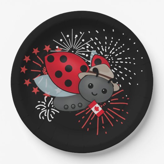 Canada Day Ladybug T-Shirt Papieren Bordje (Voorkant)
