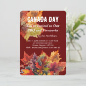 Canada Day Maple Leaf BBQ Party Uitnodiging (Staand voorkant)