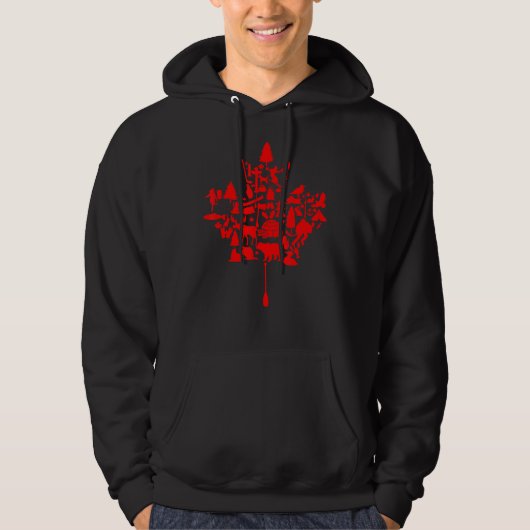 Canada Day Maple Leaf Canadian Flag Hoodie (Voorkant)