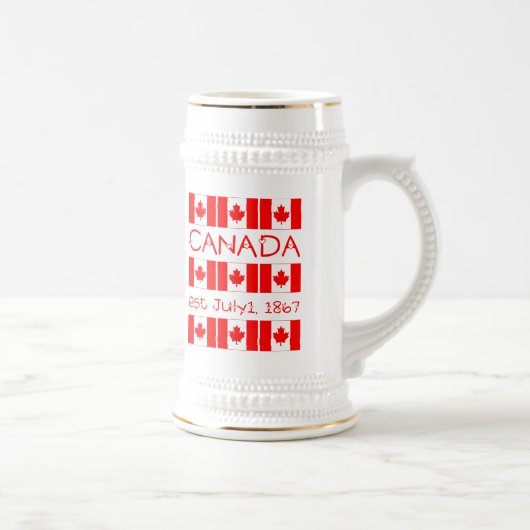 Canada Day Maple Leaf Canadian Flag Pattern Bierpul (Rechts)