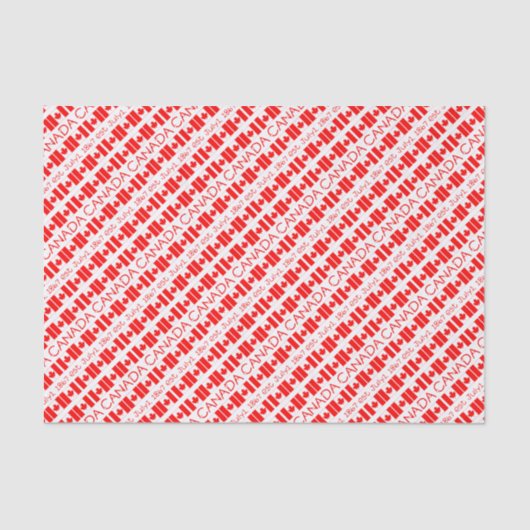 Canada Day Maple Leaf Canadian Flag Red Typography Tissuepapier (Voorkant)