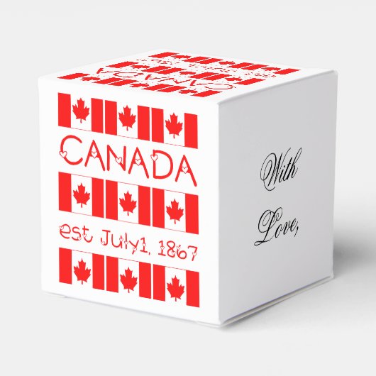 Canada Day Maple Leaf Canadian Flag Typography Bedankdoosjes (Achterkant)