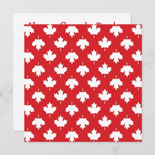 Canada Day Maple Leaf Invitation Kaart (Voorkant / Achterkant)