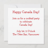 Canada Day Maple Leaf Invitation Kaart (Achterkant)