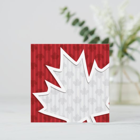 Canada Day Maple Leaf Invitation Kaart (Staand voorkant)