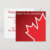 Canada Day Maple Leaf Invitation Kaart (Voorkant / Achterkant)
