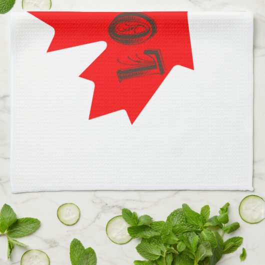 Canada Day maple leaf-liefdeshanddoek Theedoek (Gevouwen)