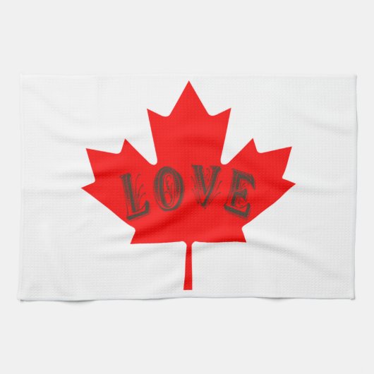 Canada Day maple leaf-liefdeshanddoek Theedoek (Horizontaal)