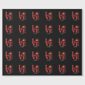 Canada Day Maple Leaf Love Flag  Cool Pride Cadeaupapier (Vlak)