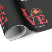 Canada Day Maple Leaf Love Flag  Cool Pride Cadeaupapier (Rol Hoek)