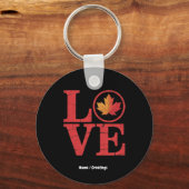 Canada Day Maple Leaf Love Flag  Cool Pride Sleutelhanger (Voorkant)