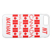 Canada Day Maple Leaf Monogram Name Initialen Case-Mate iPhone Case (Achterkant (Horizontaal))
