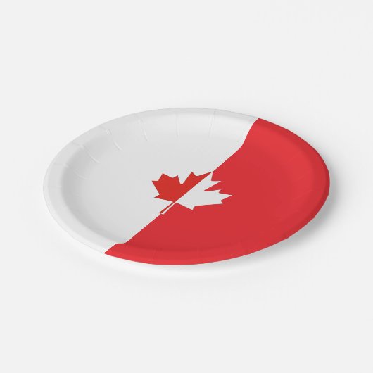 Canada Day Maple Leaf Rood & Wit Papieren Bordje (Gekanteld)
