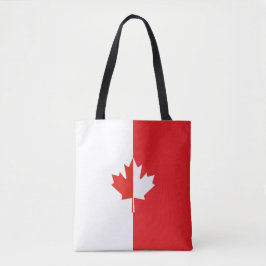 Canada Day Maple Leaf Rood & Wit Tote Bag