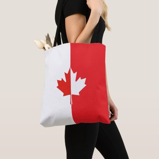 Canada Day Maple Leaf Rood & Wit Tote Bag (Dichtbij)