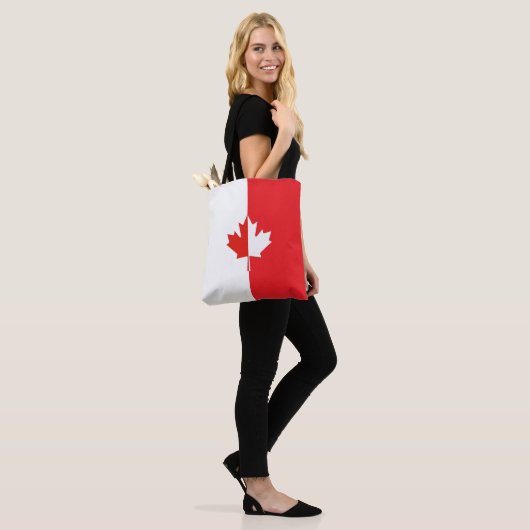 Canada Day Maple Leaf Rood & Wit Tote Bag (Op model)