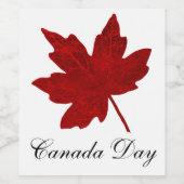 Canada Day Maple Leaf voor uw bericht Wijn Etiket (Enkel label)