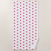 Canada Day Mapleleaf White Beach Towel Strandlaken (Voorkant)
