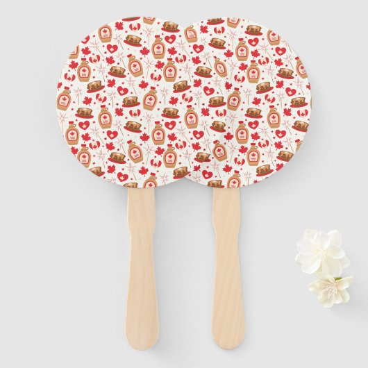 Canada Day Party Hand Fans Handwaaier (Voorkant en achterkant)