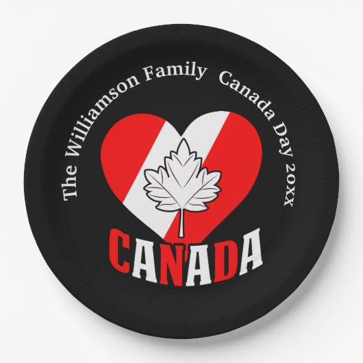 Canada Day Party Instellingen Personaliseren Naam Papieren Bordje (Voorkant)